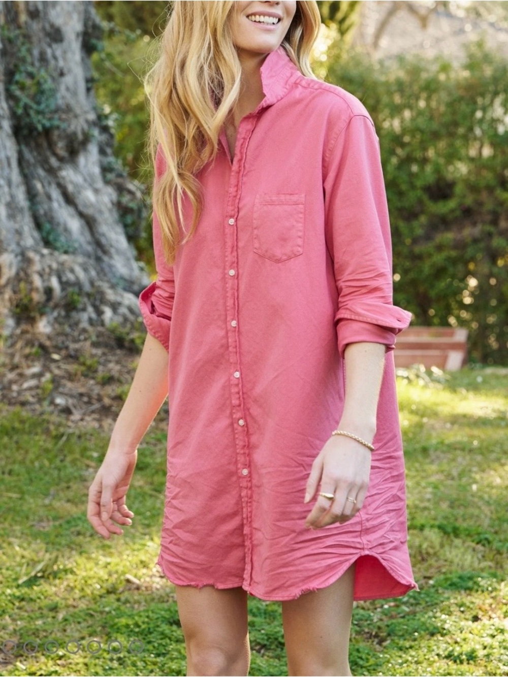 Frank & Eileen Mary Shirtdress - Size S - sunset pink color